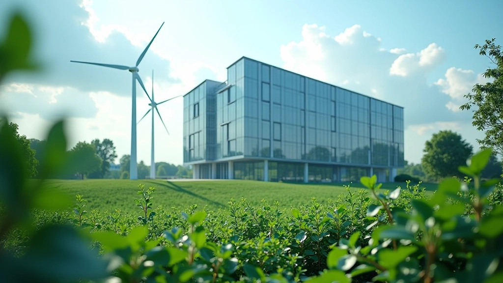 Moderne nachhaltige Geschäftsumgebung mit erneuerbaren Energien