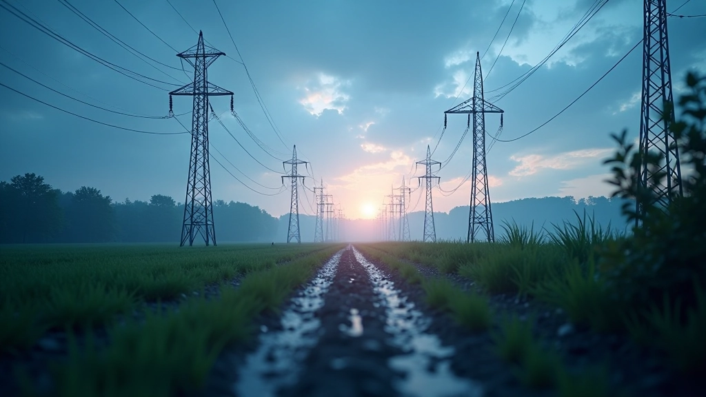 Energienetze und Infrastruktur symbolisieren Energiewende